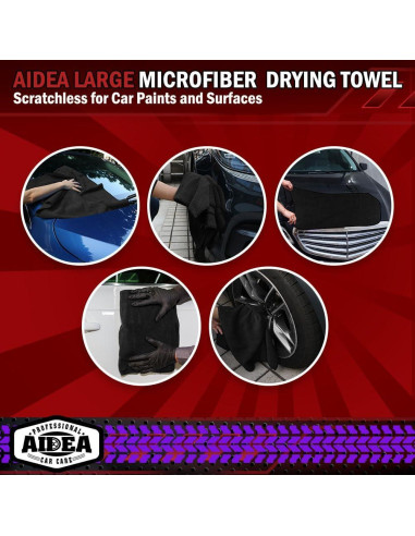 Toallas de Microfibra AIDEA 2PK 79x61cm para Autos Negros