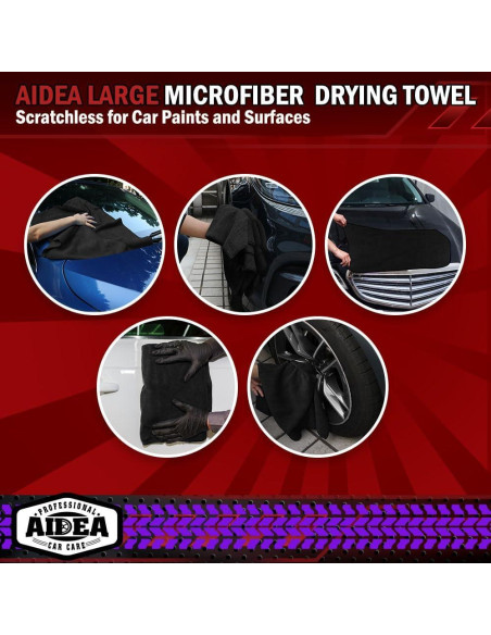 Toallas de Microfibra AIDEA 2PK 79x61cm para Autos Negros