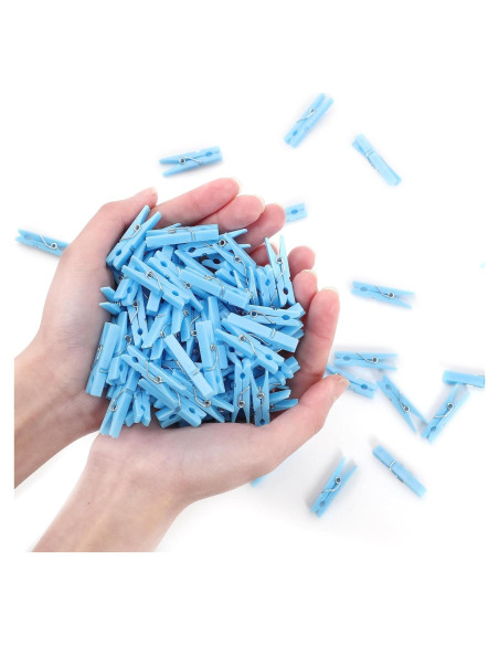 100 Pinzas de Plástico Azul Peoin para Baby Shower 3.56 cm 100 Pinzas de Plástico Azul Peoin para Baby Shower 3.56 cm