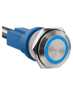 Interruptor pulsador de acero inoxidable 16mm LED 12-24V 20A