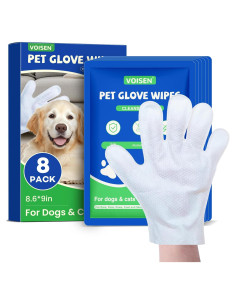 Toallitas de Guante para Mascotas VOISEN 8 Pcs Sin Fragancia