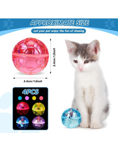 Pelotas Interactivas para Gatos Frienda - 4 Piezas con Luz LED 2