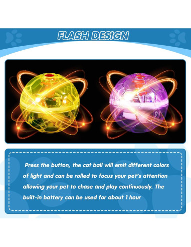 Pelotas Interactivas para Gatos Frienda - 4 Piezas con Luz LED