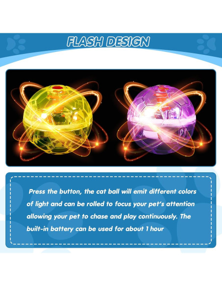 Pelotas Interactivas para Gatos Frienda - 4 Piezas con Luz LED
