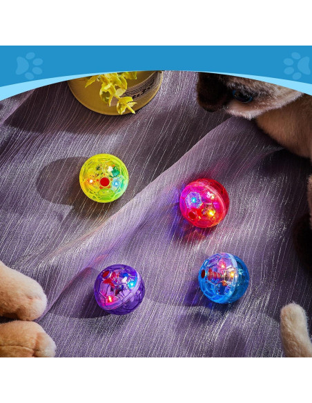 Pelotas Interactivas para Gatos Frienda - 4 Piezas con Luz LED