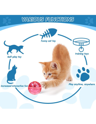 Pelotas Interactivas para Gatos Frienda - 4 Piezas con Luz LED