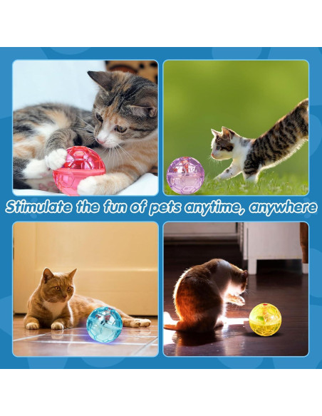 Pelotas Interactivas para Gatos Frienda - 4 Piezas con Luz LED