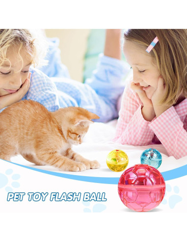 Pelotas Interactivas para Gatos Frienda - 4 Piezas con Luz LED