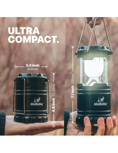 Linterna de Camping LED MalloMe Paquete de 4 Multicolor 146 Lúmenes