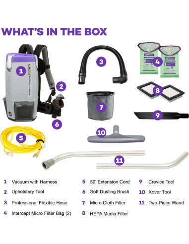 Aspiradora Comercial ProTeam Super Coach Pro 6 con Kit 2 Piezas