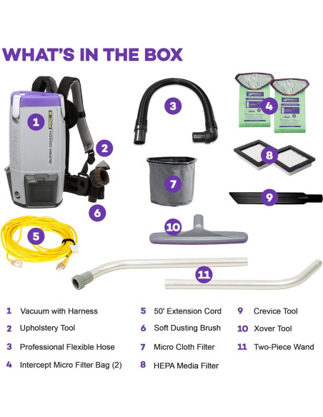 Aspiradora Comercial ProTeam Super Coach Pro 6 con Kit 2 Piezas Aspiradora Comercial ProTeam Super Coach Pro 6 con Kit 2 Piezas