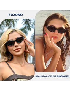 Gafas de sol ovaladas estilo ojo de gato Y2K para mujer 2