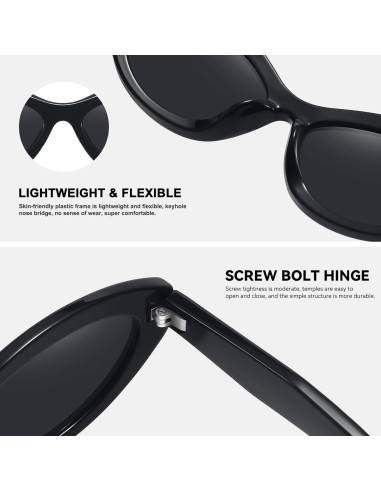 Gafas de sol ovaladas estilo ojo de gato Y2K para mujer