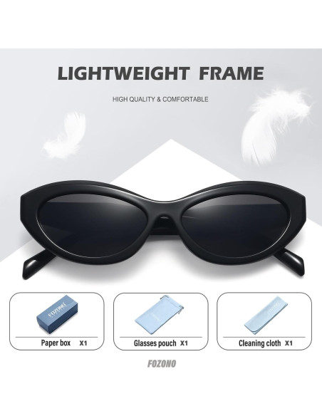 Gafas de sol ovaladas estilo ojo de gato Y2K para mujer