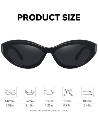 Gafas de sol ovaladas estilo ojo de gato Y2K para mujer
