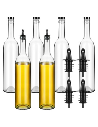 Baderke 6 Botellas de Vidrio 0.74L con Vertedor y Tapas