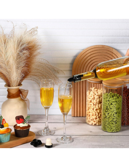 Baderke 6 Botellas de Vidrio 0.74L con Vertedor y Tapas