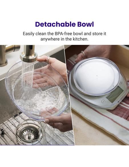 Balanza de Cocina Digital Etekcity 5kg con Tazón Desmontable