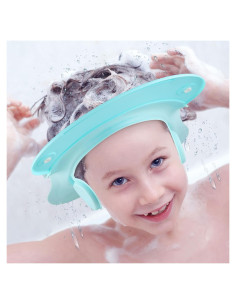 Gorro de Ducha para Bebé Geyoga Azul Ajustable Silicona