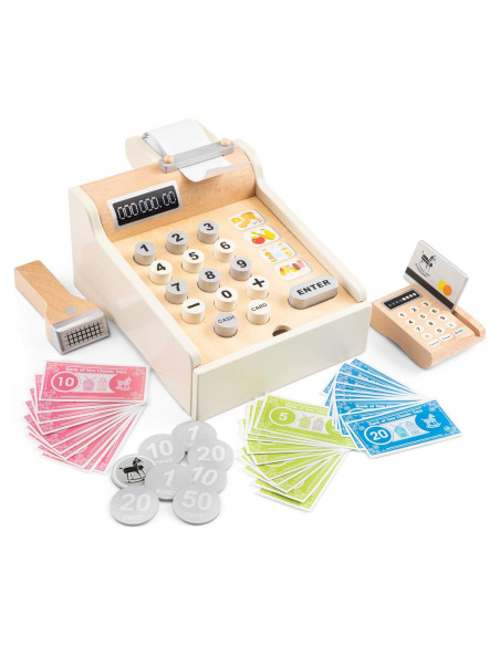 Registradora de Madera Nuevos Juguetes Clásicos 10651 Blanca 20x16.5x11cm