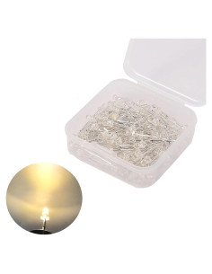 Luces LED 3mm Huadi 120Pcs Blanco Cálido 0.02kg