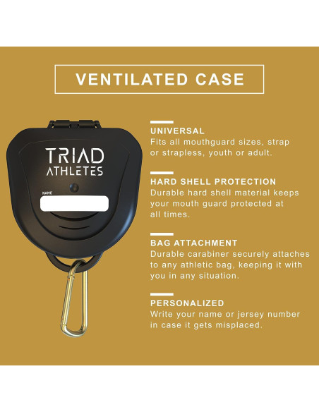 Protector Bucal Deportivo Triad Athletes Adulto Negro 2 Piezas