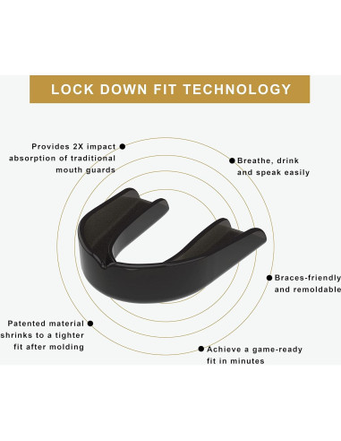 Protector Bucal Deportivo Triad Athletes Adulto Negro 2 Piezas