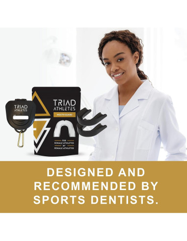 Protector Bucal Deportivo Triad Athletes Adulto Negro 2 Piezas