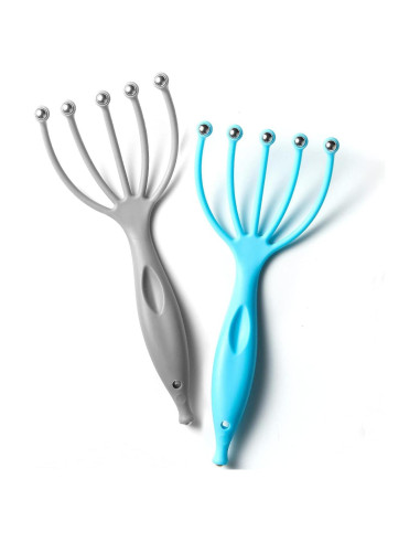 Masajeador de Cabeza Manual Pyzsfjb 2Pack Gris Azul