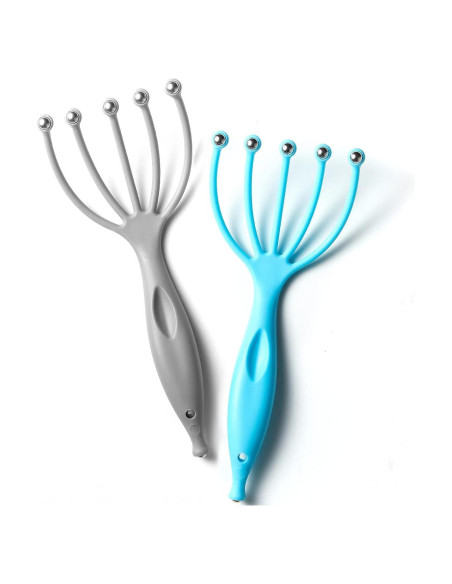 Masajeador de Cabeza Manual Pyzsfjb 2Pack Gris Azul