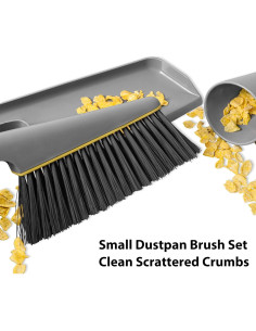 Juego de Escoba y Recogedor Lumkew Gris, Compacto 35 cm 2