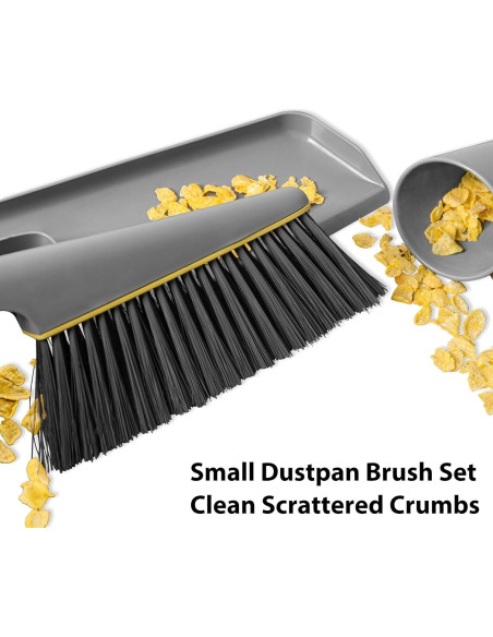 Juego de Escoba y Recogedor Lumkew Gris, Compacto 35 cm