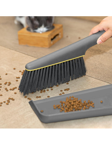 Juego de Escoba y Recogedor Lumkew Gris, Compacto 35 cm