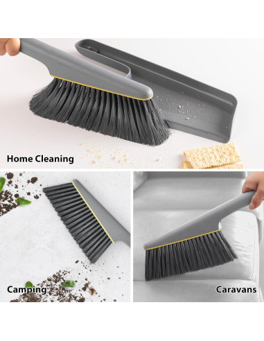 Juego de Escoba y Recogedor Lumkew Gris, Compacto 35 cm