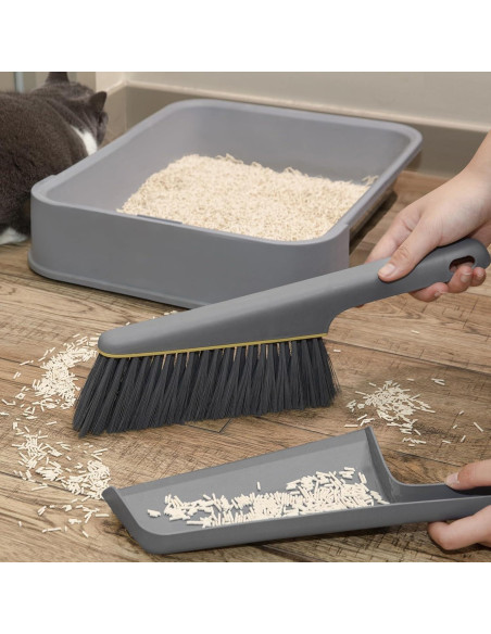 Juego de Escoba y Recogedor Lumkew Gris, Compacto 35 cm