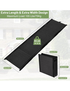 Rampa para Perros VOISTINO 160 cm Plegable Aluminio 70 kg 2
