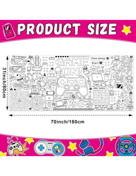 Póster para Colorear Gigante Naozinebi 180x80 cm Videojuegos