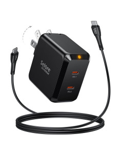 Cargador USB-C SELORE 67W GaN Rápido 2 Puertos Plegable