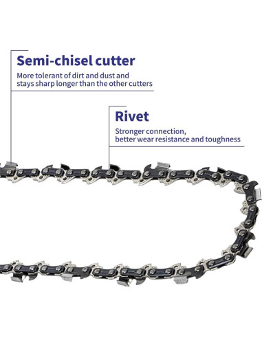 Cadena de Motosierra 12" Abroman R45 45 Eslabones Semi-Cincel