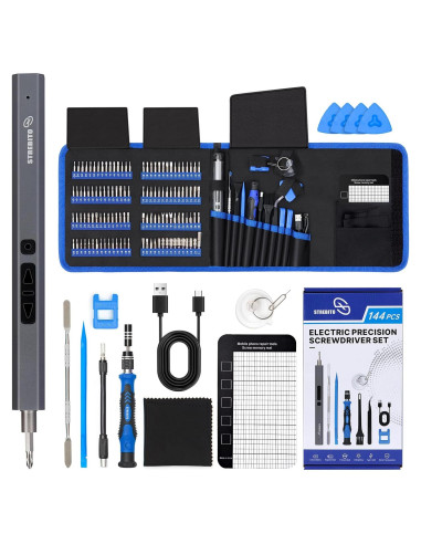 Destornillador Eléctrico STREBITO 144 Piezas Recargable