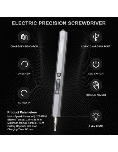 Destornillador Eléctrico STREBITO 144 Piezas Recargable