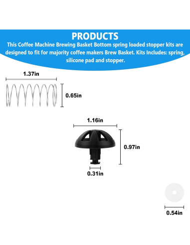 Kits de tapones de resorte GEAIN para cafetera 4-12 tazas