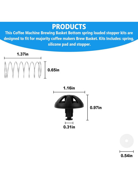 Kits de tapones de resorte GEAIN para cafetera 4-12 tazas