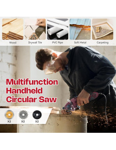 Sierra Circular Mini BDJHMP 400W 2.54kg 6 Cuchillas 1.27cm 2