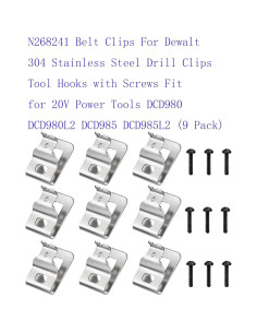 Clips de Cinturón Dewalt N268241 Acero Inoxidable 9 Piezas 2