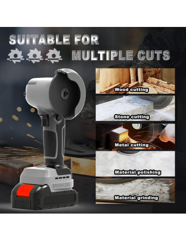 Amoladora Angular Inalámbrica ZFULVO 21V 28000rpm con Batería