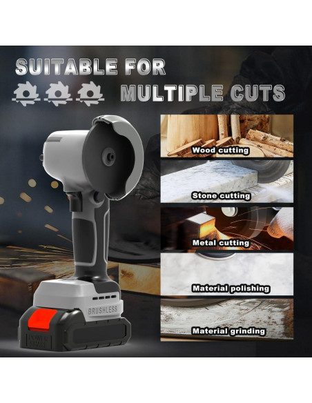 Amoladora Angular Inalámbrica ZFULVO 21V 28000rpm con Batería