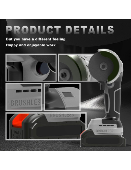 Amoladora Angular Inalámbrica ZFULVO 21V 28000rpm con Batería