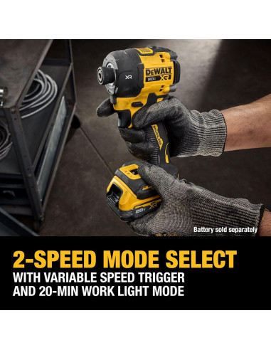 Destornillador de Impacto Hidráulico DEWALT 20V 1/4" Silencioso