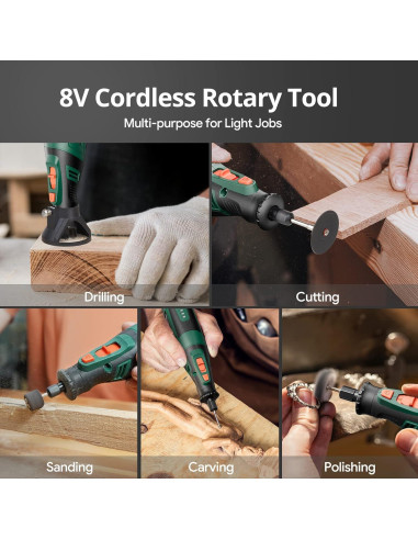 Herramienta Rotativa Inalámbrica DEPSTECH DC08 8V 127 Accesorios